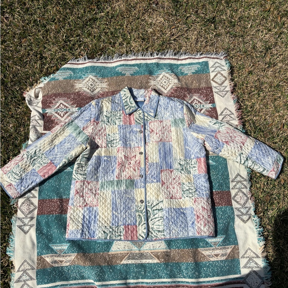 Alfred Dunner 90’s Pastel Patchwork Quilted Puffer Jacket